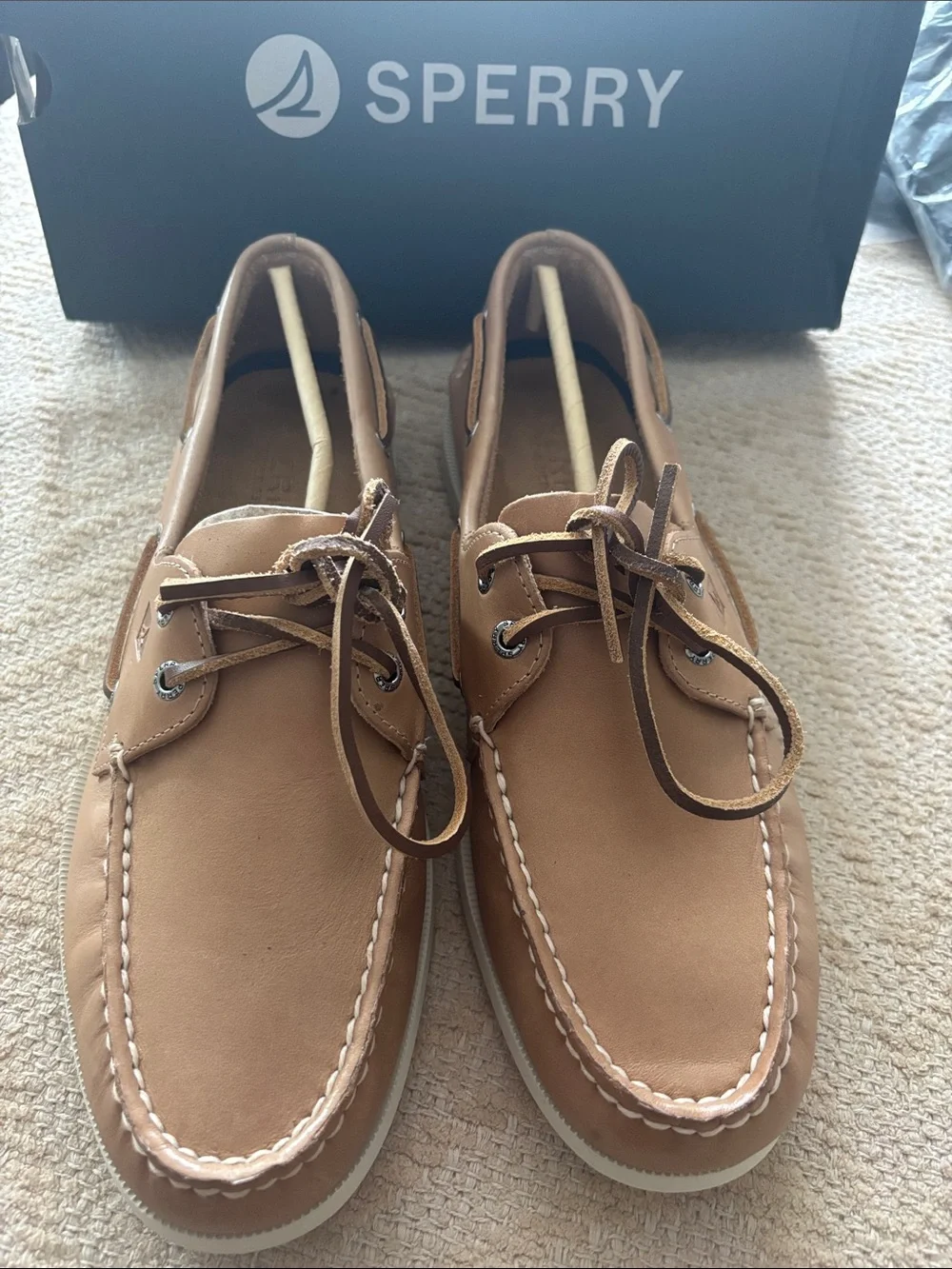 Sperry Classic Tan Leather Boat Shoe with Moc Toe